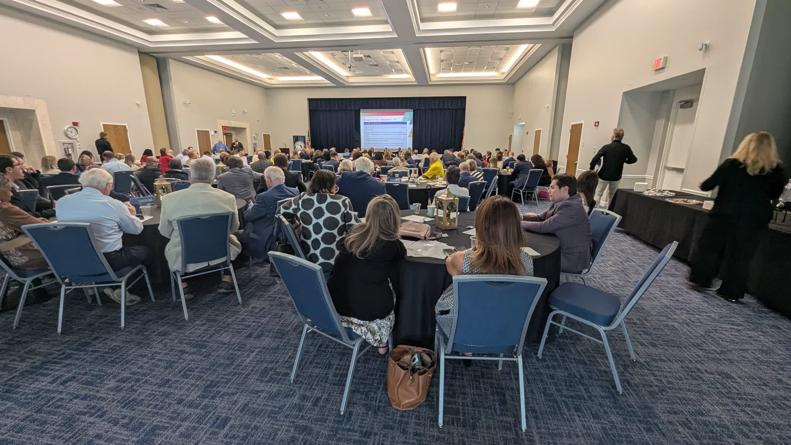People gathered for a Palm Beach County discussion about Amendment 3