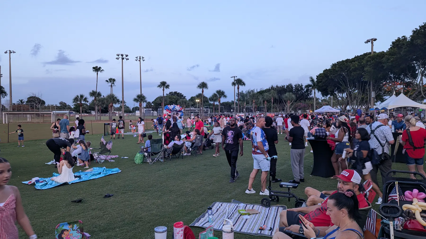 Wide shot of attendees at the Village Hall Complex 4th of July