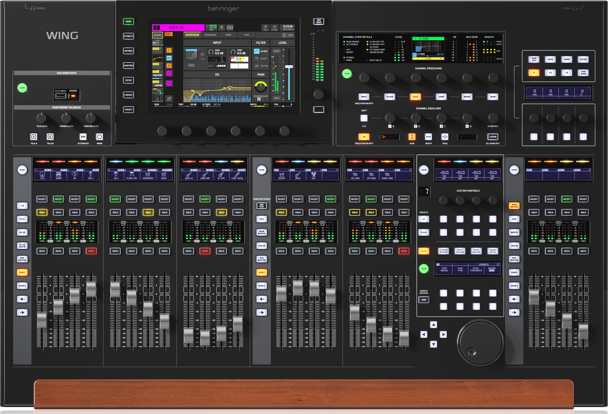 Behringer WING professional audio console used for municipal broadcast mixing