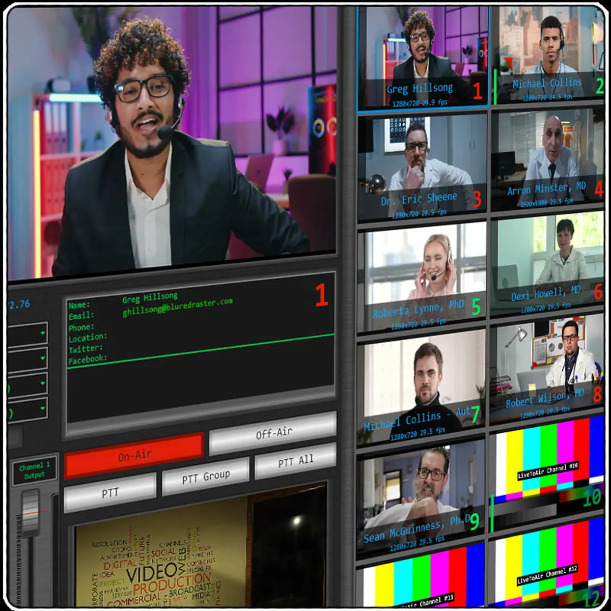 Live To Air operator console managing remote guests for an on-air municipal broadcast