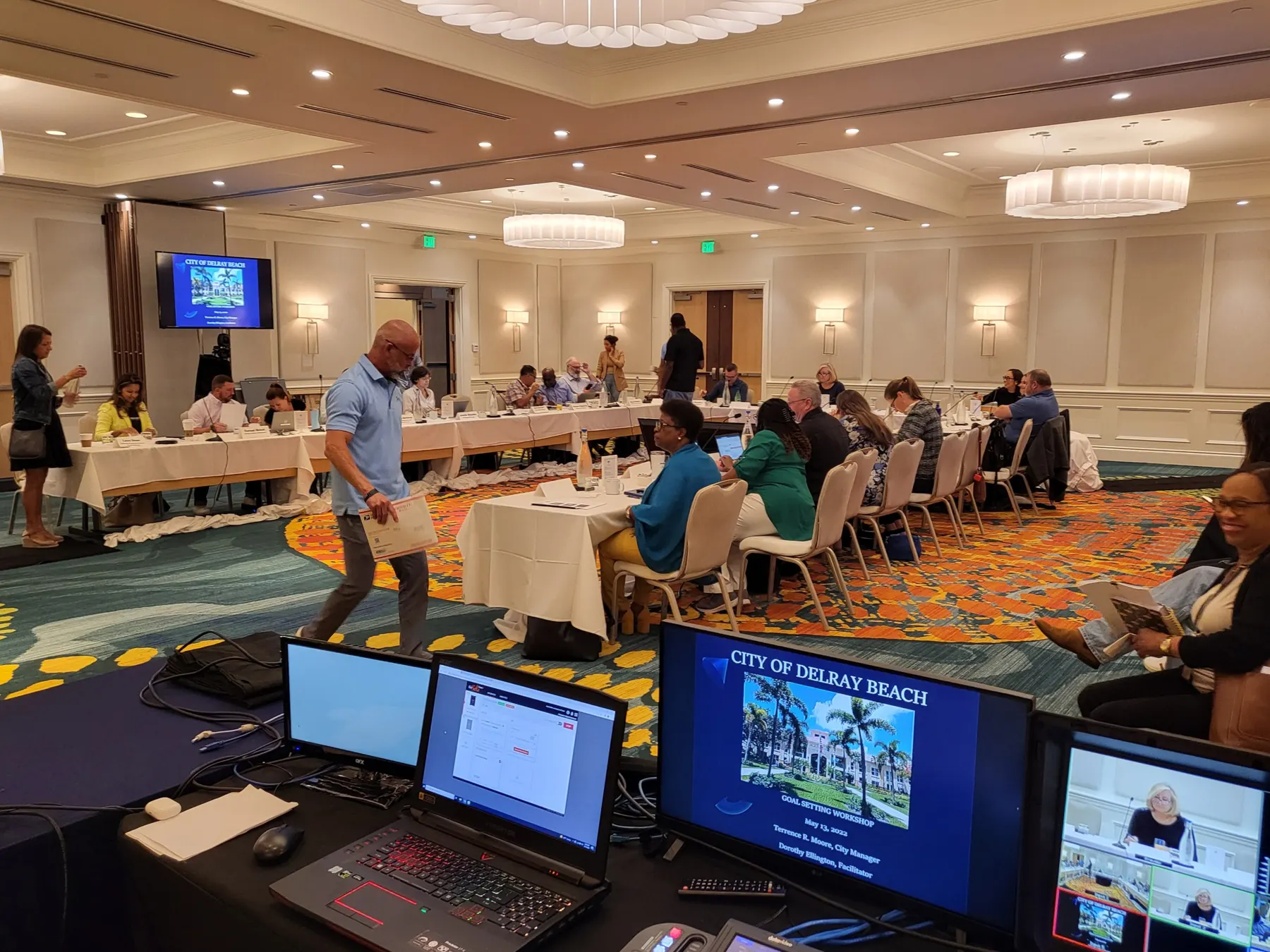 Livestream control position at a City of Delray Beach meeting