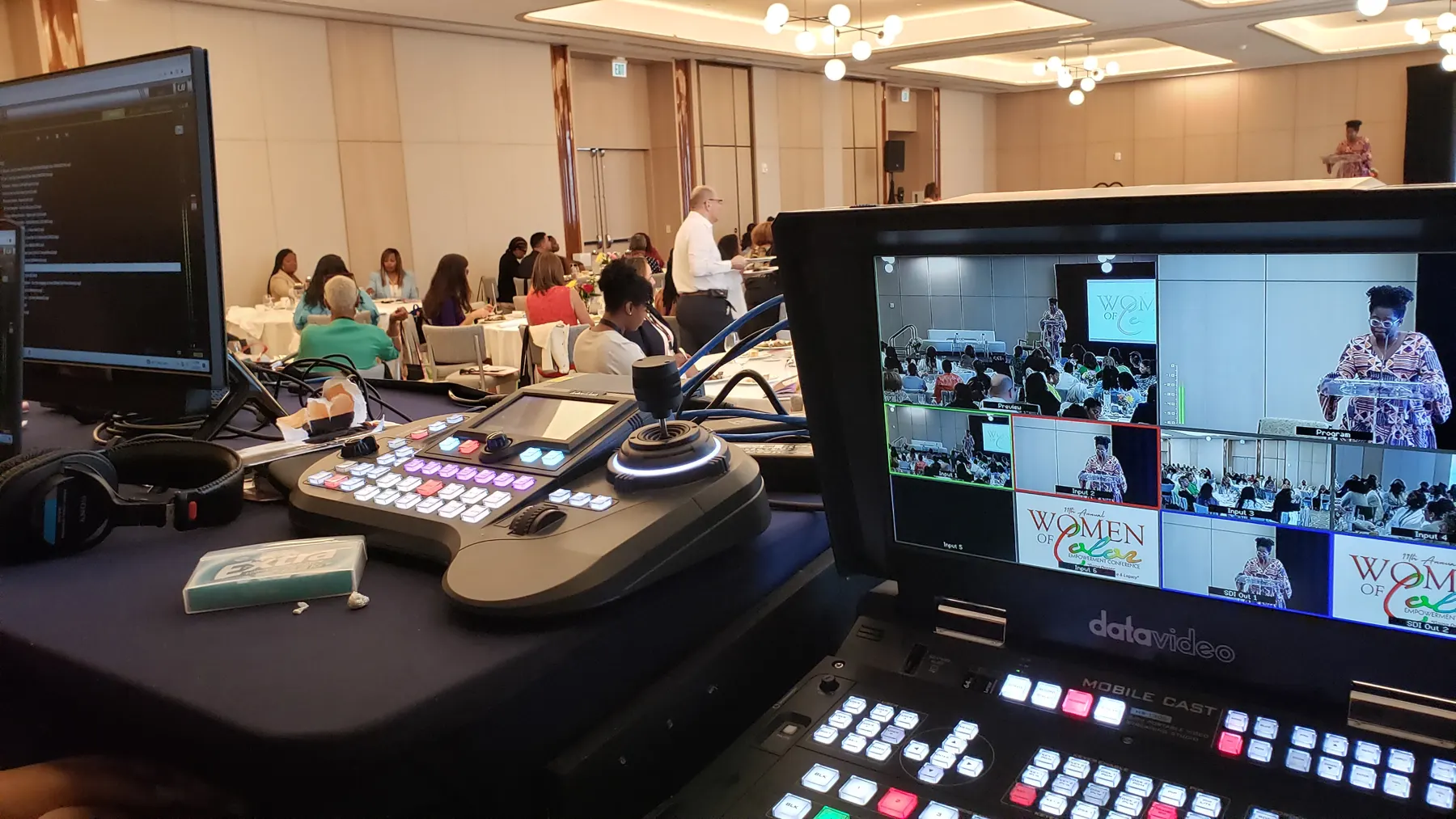 Primestar switcher and PTZ camera controller with the multi-camera view at the Women of Color Empowerment Conference